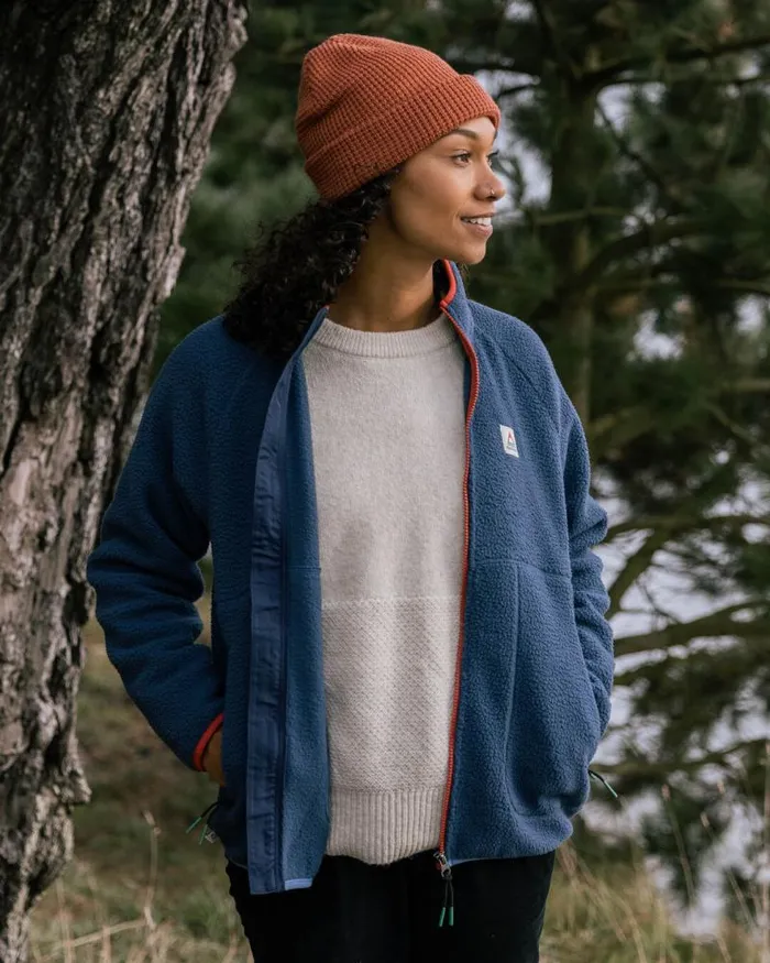 Passenger Tops Fairbanks 20 Full Zip Recycled Sherpa Fleece Dark Denim Dark Denim 8211 Women