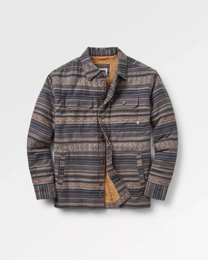 Passenger Tops Freestyle SherpaLined Overshirt Faded Black Faded Black 8211 Men