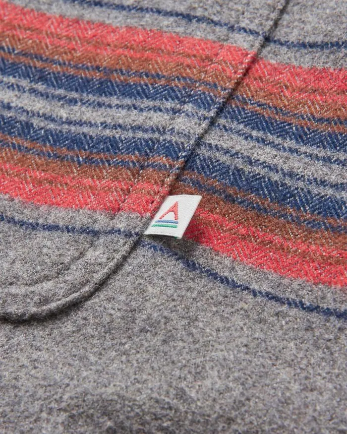 Passenger Tops Freestyle SherpaLined Overshirt Grey Marl Stripe Grey Marl Stripe 8211 Men