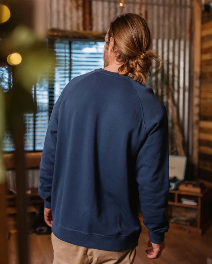 Passenger Tops Heritage Recycled Cotton Sweatshirt Dark Denim Dark Denim 8211 Men