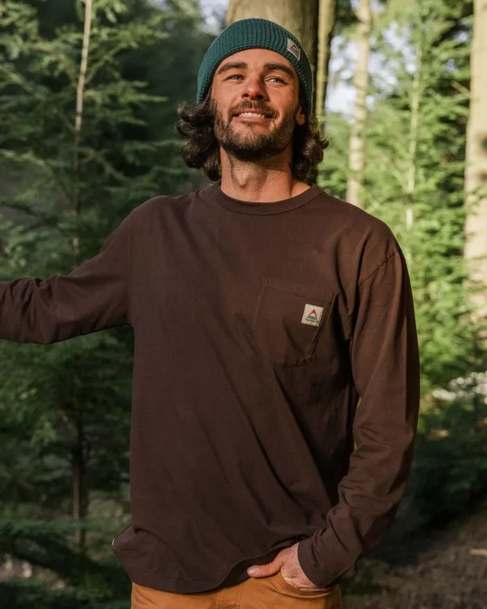 Passenger Tops Heritage Recycled Relaxed Fit LS TShirt Java Java 8211 Men