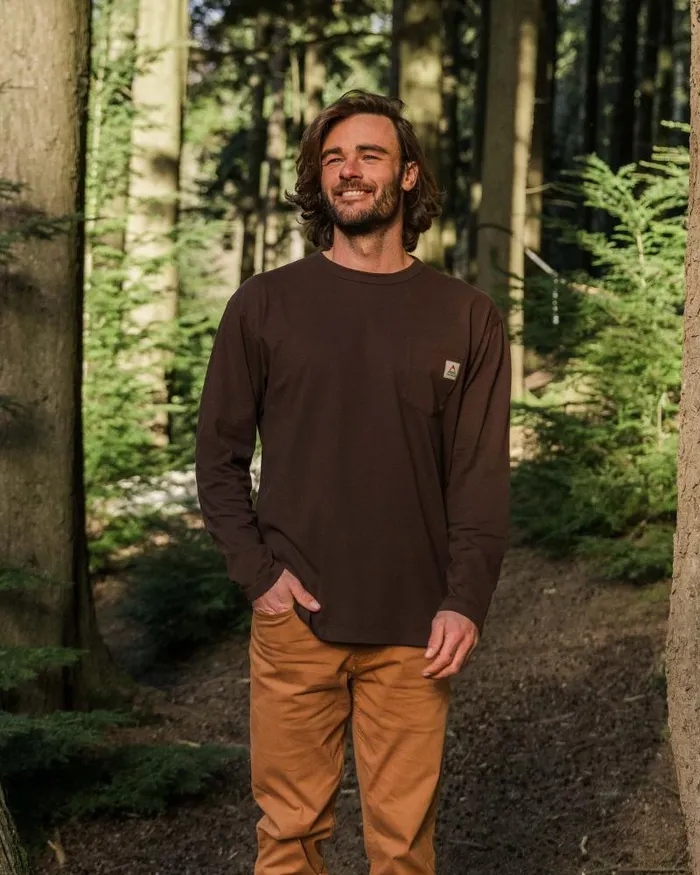 Passenger Tops Heritage Recycled Relaxed Fit LS TShirt Java Java 8211 Men