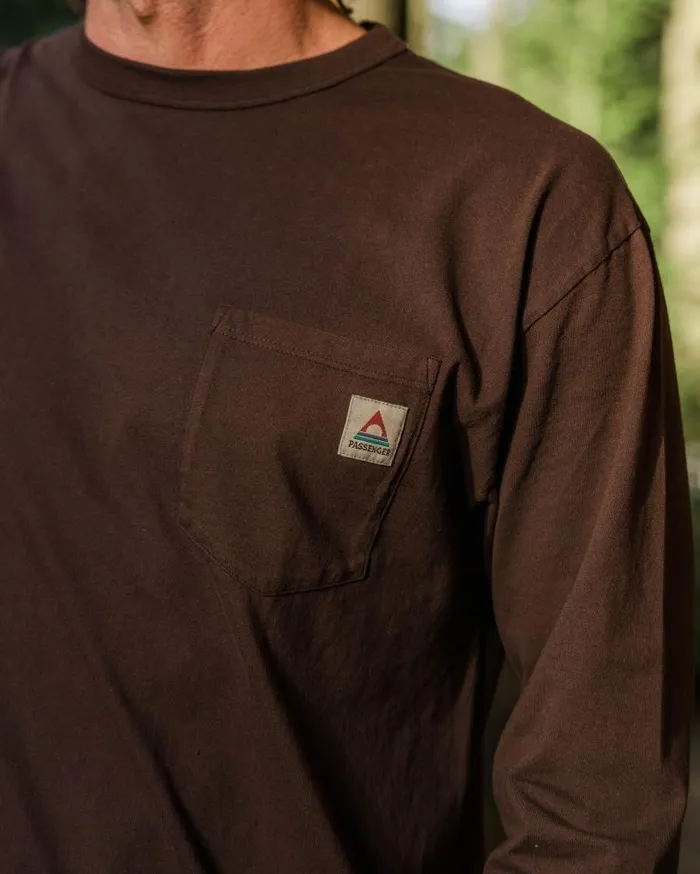 Passenger Tops Heritage Recycled Relaxed Fit LS TShirt Java Java 8211 Men
