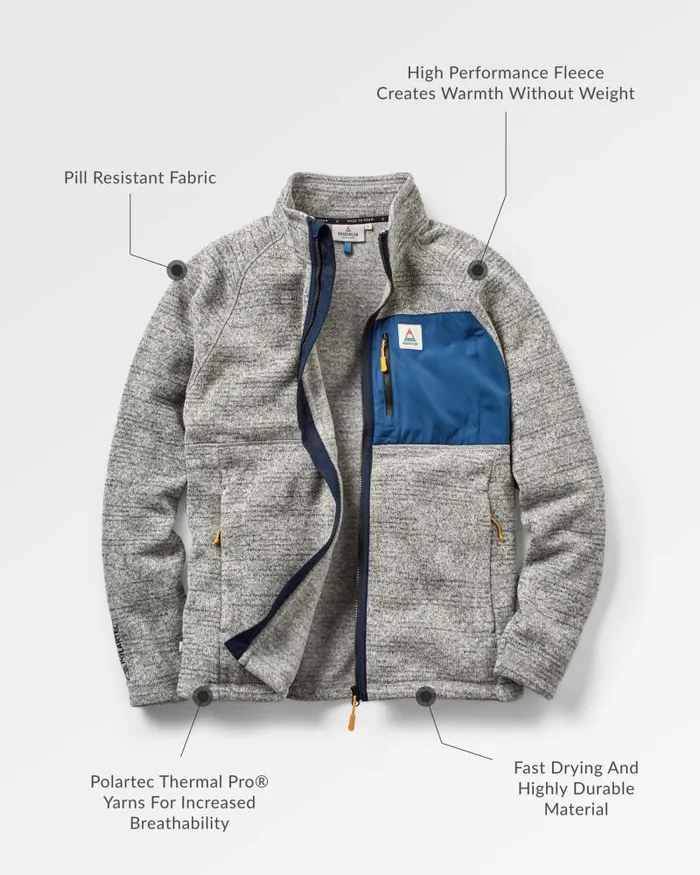 Passenger Tops Incline Recycled Polartec Fleece Grey Marl Grey Marl 8211 Men