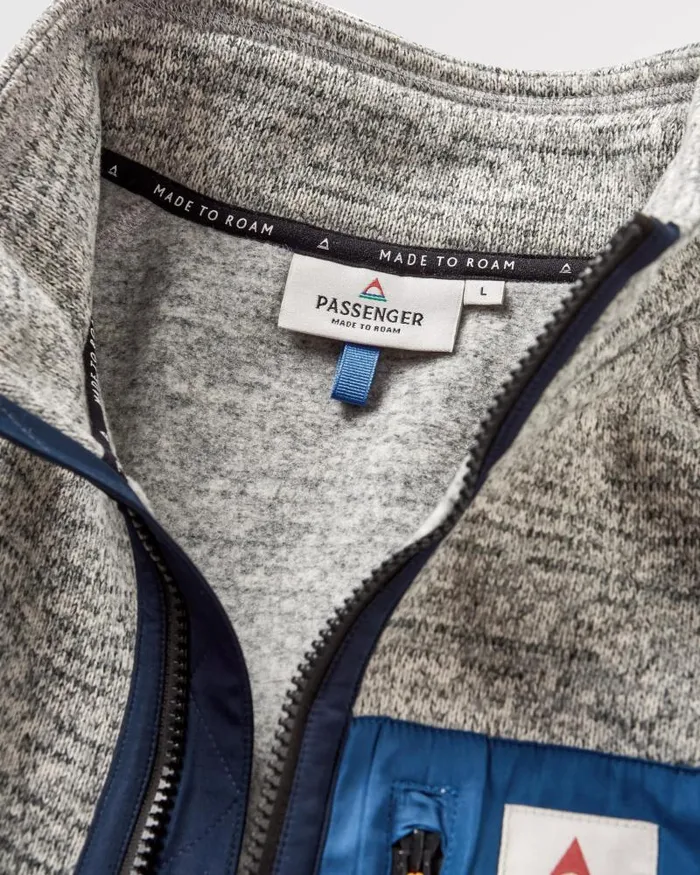 Passenger Tops Incline Recycled Polartec Fleece Grey Marl Grey Marl 8211 Men