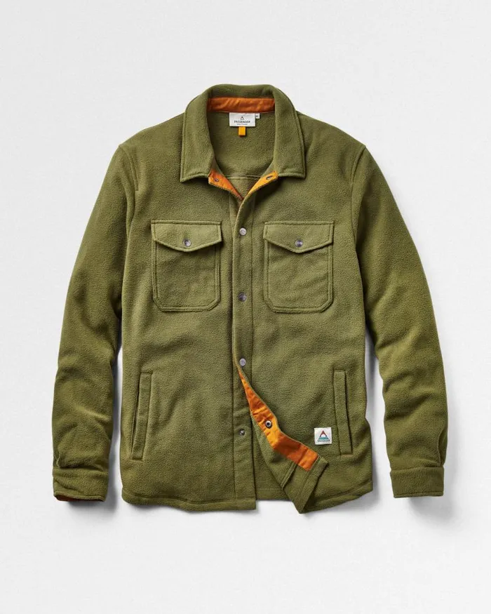 Passenger Tops Maple Recycled Polar Fleece Shirt Khaki Khaki 8211 Men