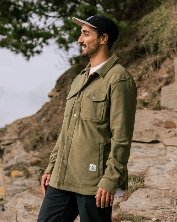 Passenger Tops Maple Recycled Polar Fleece Shirt Khaki Khaki 8211 Men