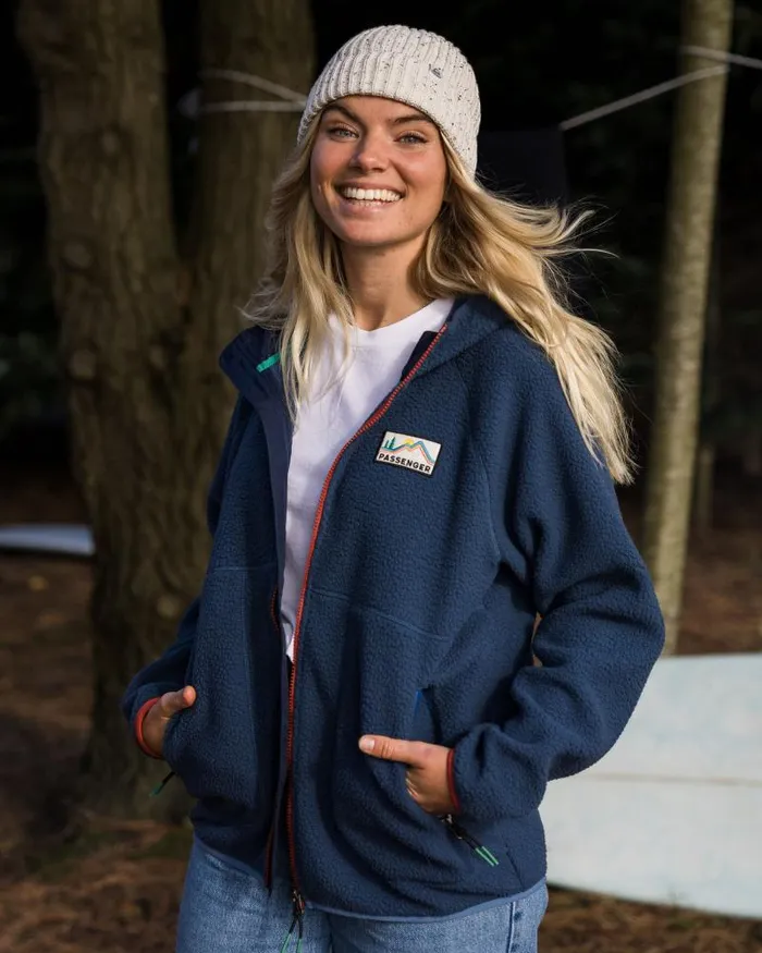 Passenger Tops North Coast 20 Full Zip Recycled Sherpa Fleece Dark Denim Dark Denim 8211 Women Passenger Tops North Coast 20 Full Zip Recycled Sherpa Fleece Dark Denim Dark Denim 8211 Women