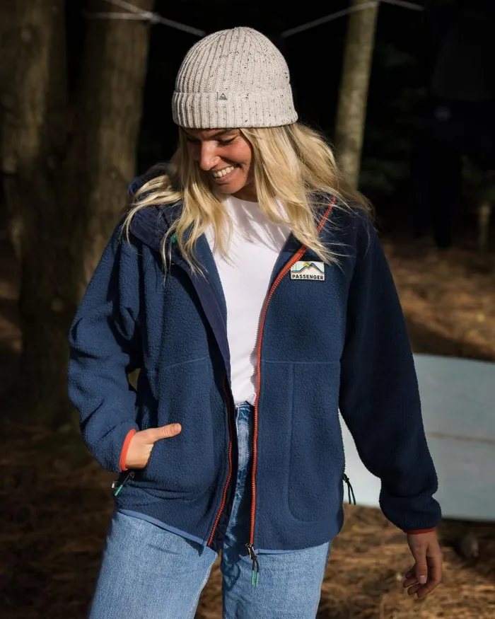 Passenger Tops North Coast 20 Full Zip Recycled Sherpa Fleece Dark Denim Dark Denim 8211 Women
