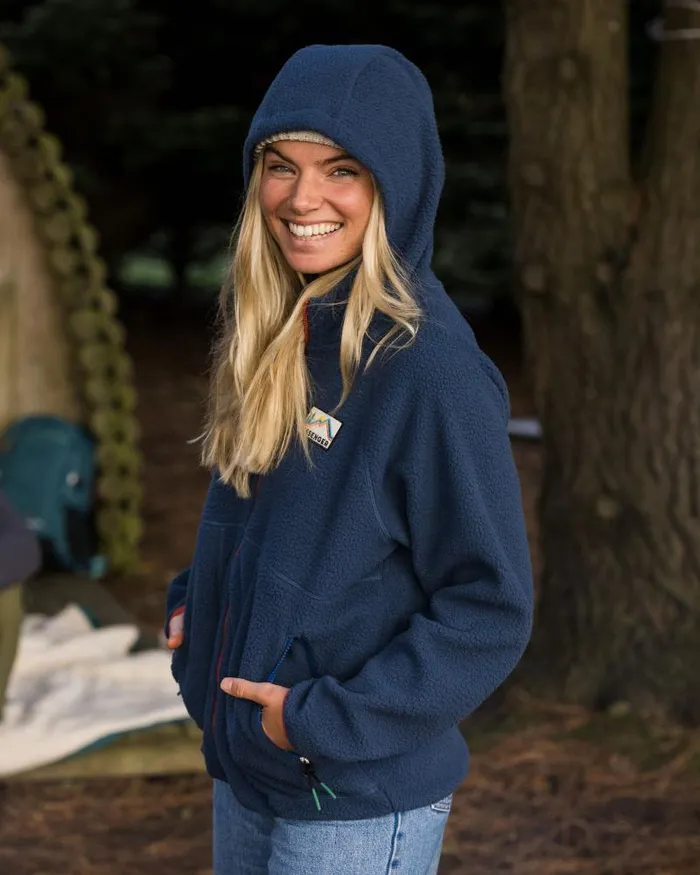 Passenger Tops North Coast 20 Full Zip Recycled Sherpa Fleece Dark Denim Dark Denim 8211 Women