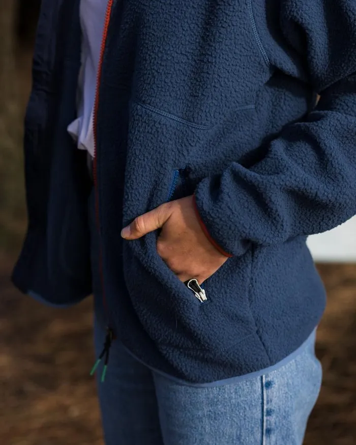 Passenger Tops North Coast 20 Full Zip Recycled Sherpa Fleece Dark Denim Dark Denim 8211 Women