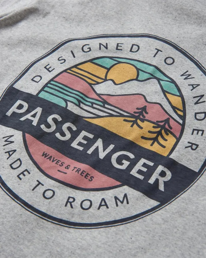 Passenger Tops Odyssey Recycled Cotton TShirt Grey Marl Grey Marl 8211 Men