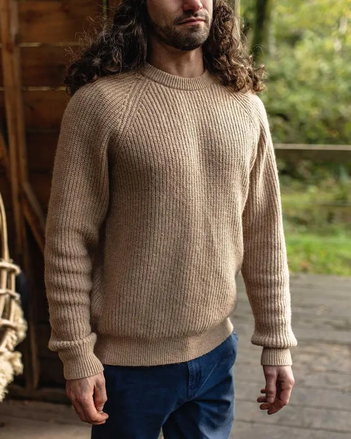 Passenger Tops Offshore Recycled Knitted Jumper Sand Sand 8211 Men