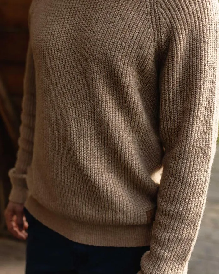 Passenger Tops Offshore Recycled Knitted Jumper Sand Sand 8211 Men