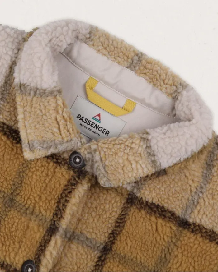 Passenger Tops Olympus Yarn Dye Recycled Sherpa Fleece Shirt Honey Check Honey Check 8211 Women