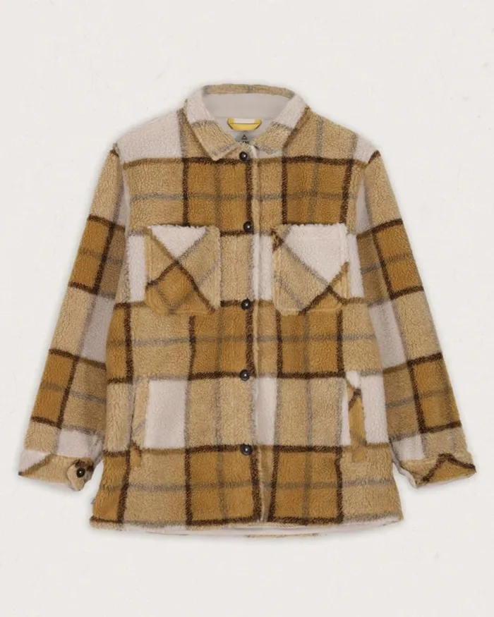 Passenger Tops Olympus Yarn Dye Recycled Sherpa Fleece Shirt Honey Check Honey Check 8211 Women