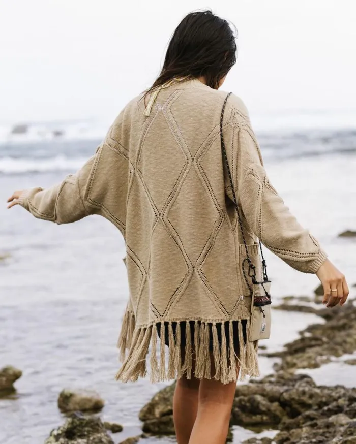 Passenger Tops Palm Organic Cotton Cardigan Biscuit Biscuit 8211 Women