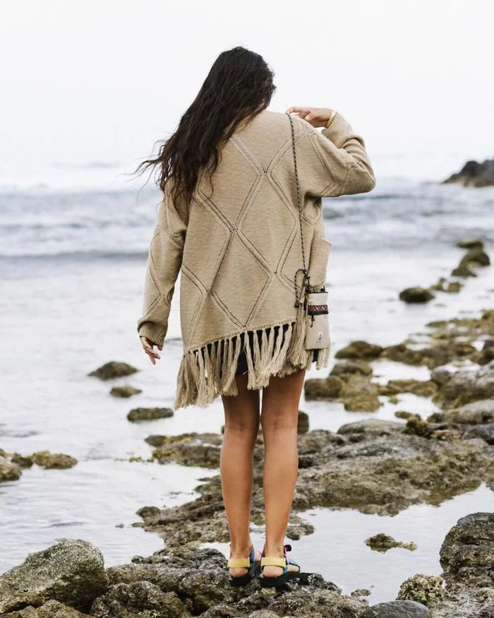 Passenger Tops Palm Organic Cotton Cardigan Biscuit Biscuit 8211 Women