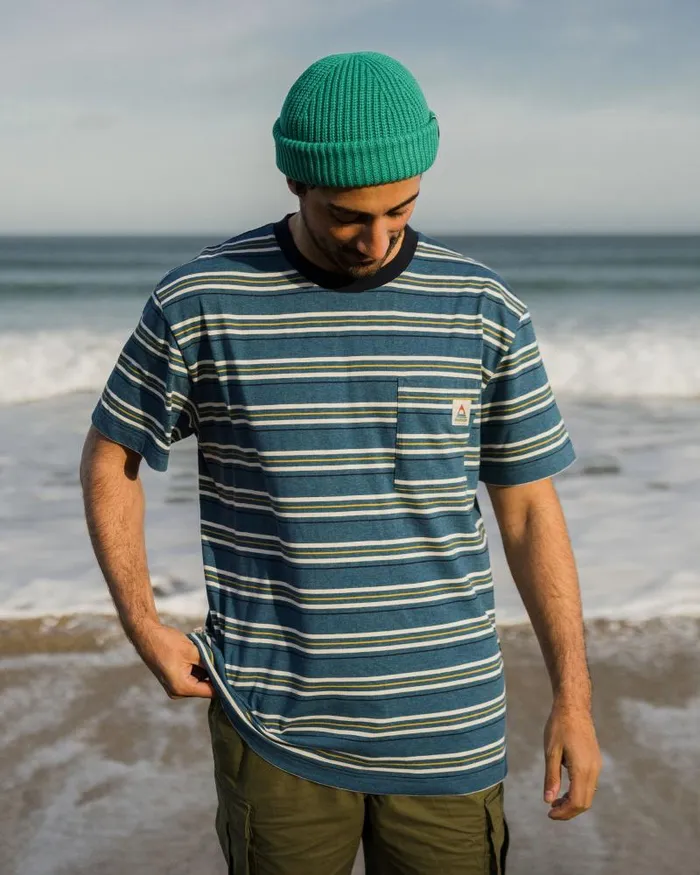 Passenger Tops Retro Recycled Relaxed Fit TShirt Blue Steel Marl Blue Steel Marl 8211 Men