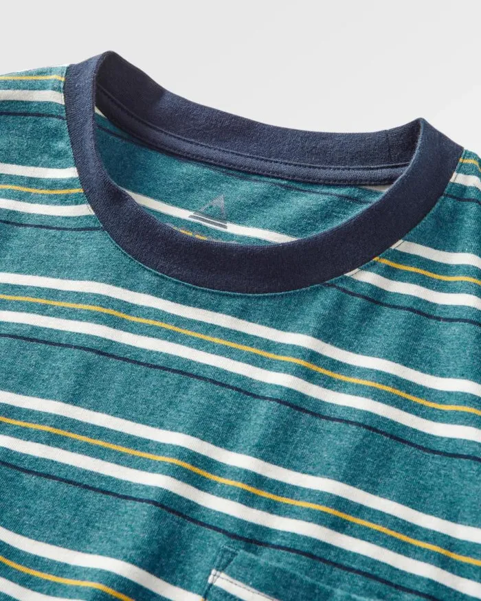 Passenger Tops Retro Recycled Relaxed Fit TShirt Blue Steel Marl Blue Steel Marl 8211 Men