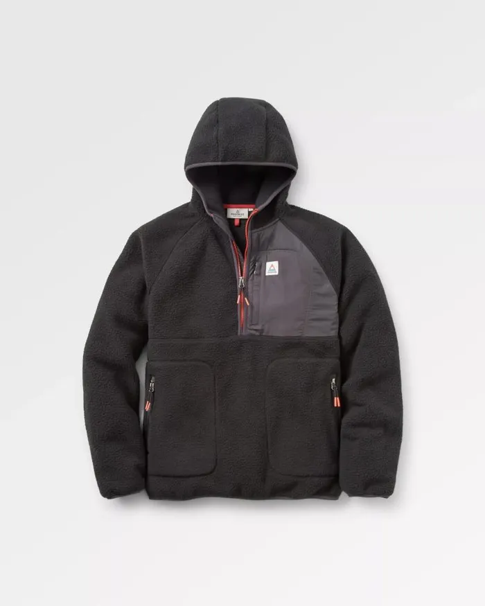 Passenger Tops Ventura 12 Zip Recycled Sherpa Fleece Black Black 8211 Men