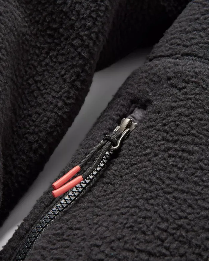 Passenger Tops Ventura 12 Zip Recycled Sherpa Fleece Black Black 8211 Men