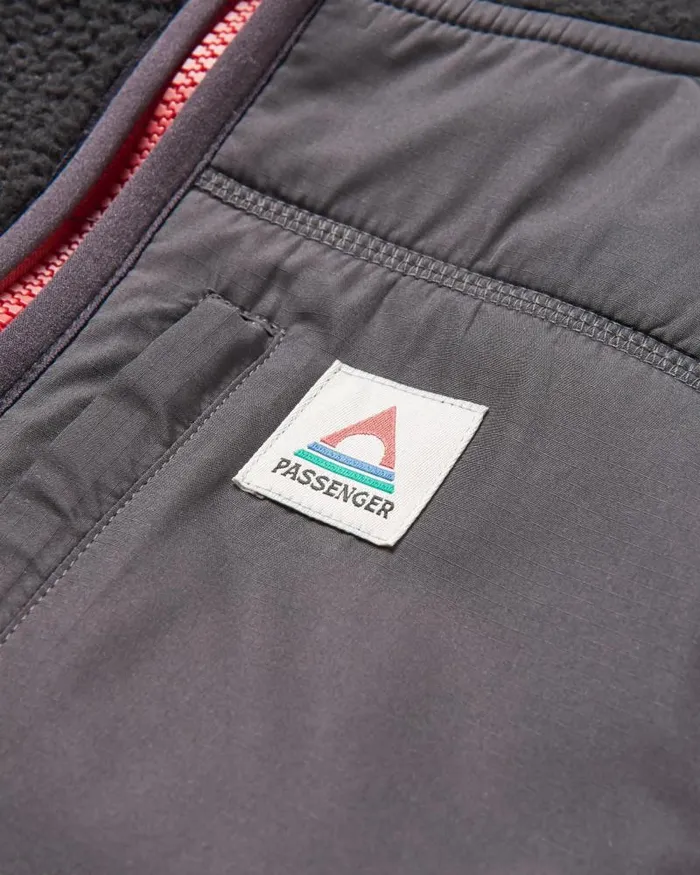 Passenger Tops Ventura 12 Zip Recycled Sherpa Fleece Black Black 8211 Men