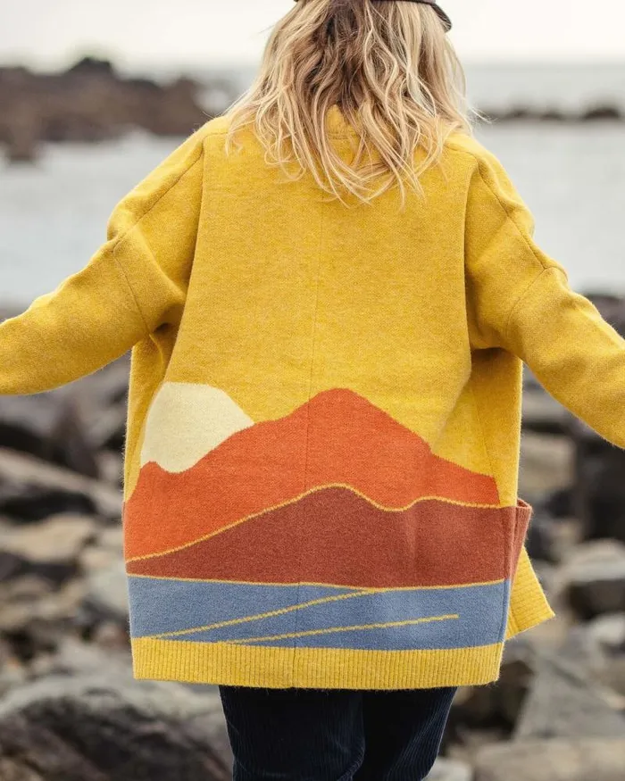 Passenger Tops Vista Recycled Knitted Cardigan Amber Gold Amber Gold 8211 Women