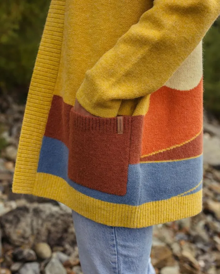 Passenger Tops Vista Recycled Knitted Cardigan Amber Gold Amber Gold 8211 Women