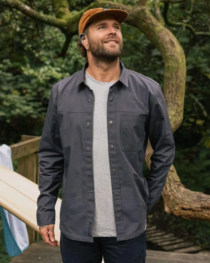 Passenger Tops Way Organic Cotton Ripstop Shirt Charcoal Charcoal 8211 Men
