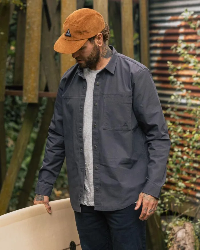 Passenger Tops Way Organic Cotton Ripstop Shirt Charcoal Charcoal 8211 Men