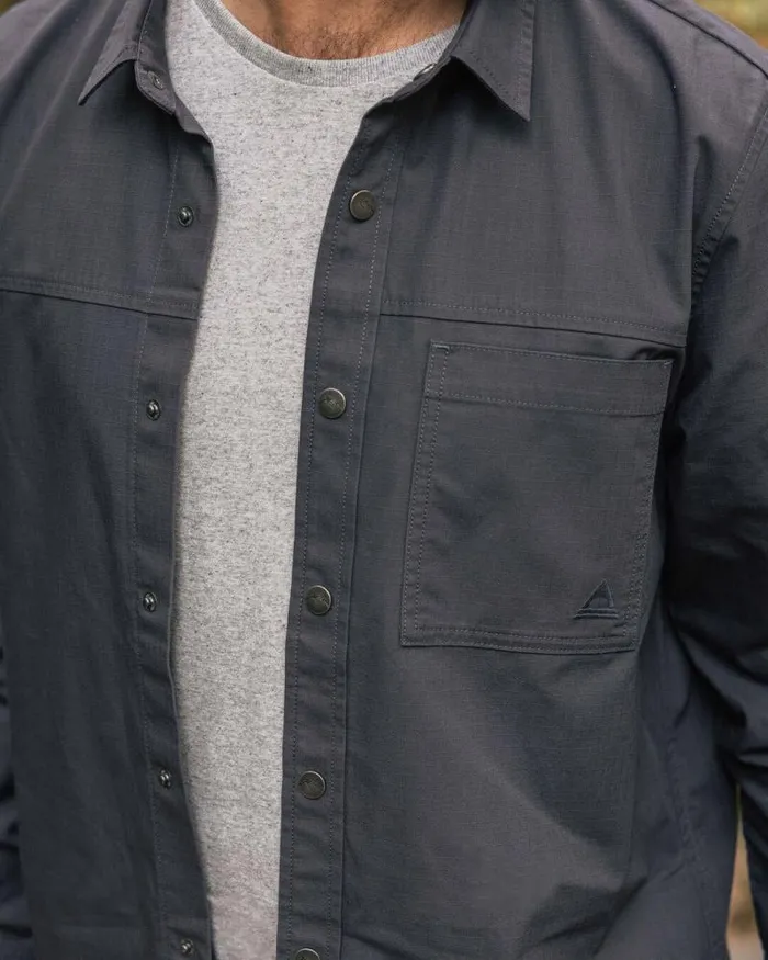 Passenger Tops Way Organic Cotton Ripstop Shirt Charcoal Charcoal 8211 Men