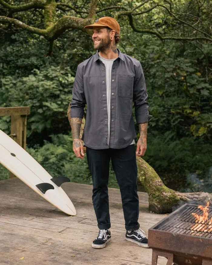 Passenger Tops Way Organic Cotton Ripstop Shirt Charcoal Charcoal 8211 Men
