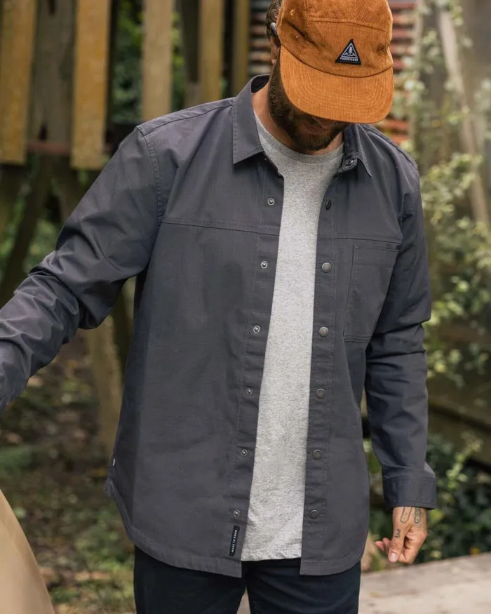 Passenger Tops Way Organic Cotton Ripstop Shirt Charcoal Charcoal 8211 Men
