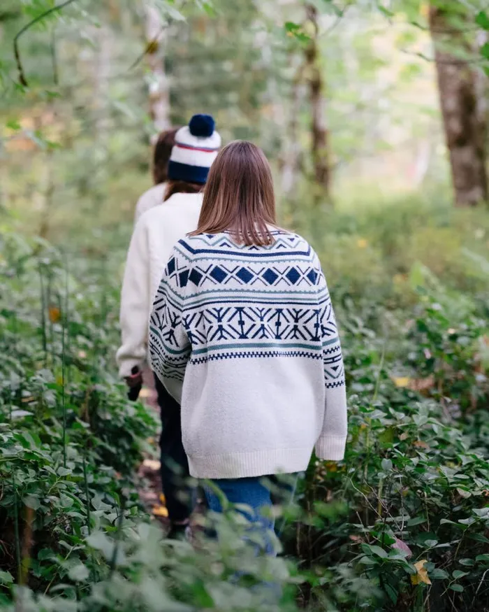 Passenger Tops Whimsical Recycled Oversized Polo Neck Knitted Jumper Homespun Stripe Off White Homespun Stripe Off White 8211 Women Passenger Tops Whimsical Recycled Oversized Polo Neck Knitted Jumper Homespun Stripe Off White Homespun Stripe Off White 8211 Women