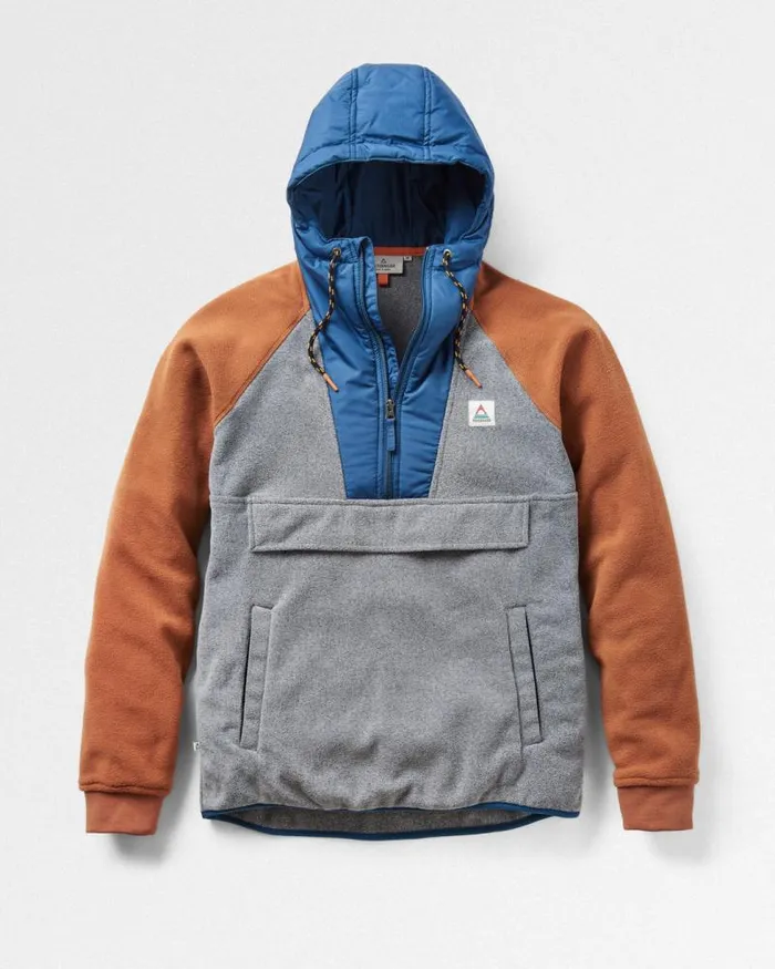 Passenger Tops Woodland Hooded 12 Zip Polar Fleece Grey Marl Grey Marl 8211 Men