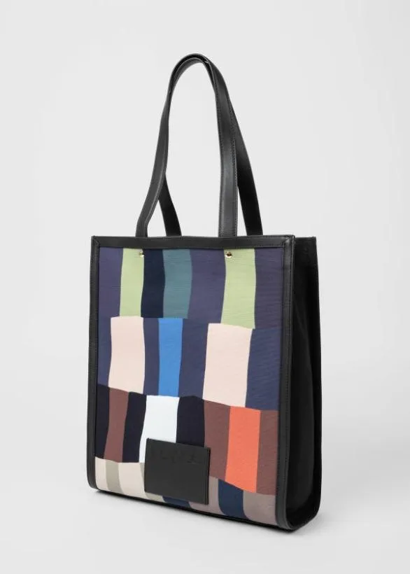 Paul Smith Bags 039Overlapping Check039 Leather Trim Tote Bag Multicolour 8211 MensWomens