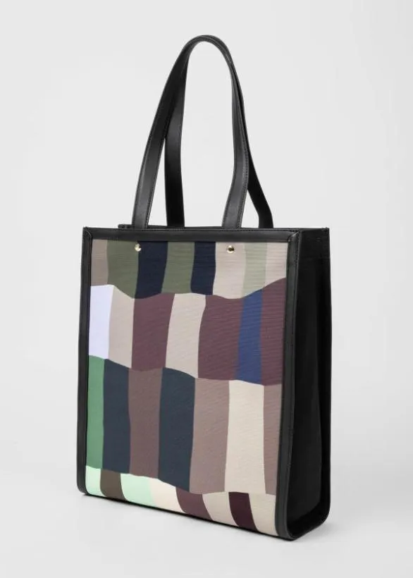Paul Smith Bags 039Overlapping Check039 Leather Trim Tote Bag Multicolour 8211 MensWomens