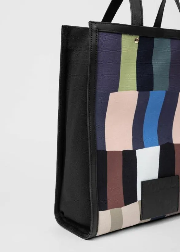 Paul Smith Bags 039Overlapping Check039 Leather Trim Tote Bag Multicolour 8211 MensWomens
