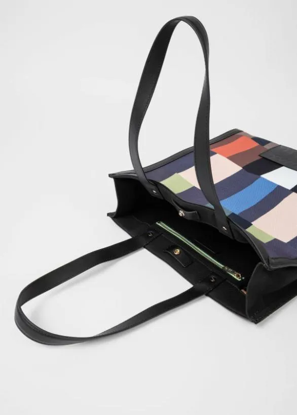 Paul Smith Bags 039Overlapping Check039 Leather Trim Tote Bag Multicolour 8211 MensWomens
