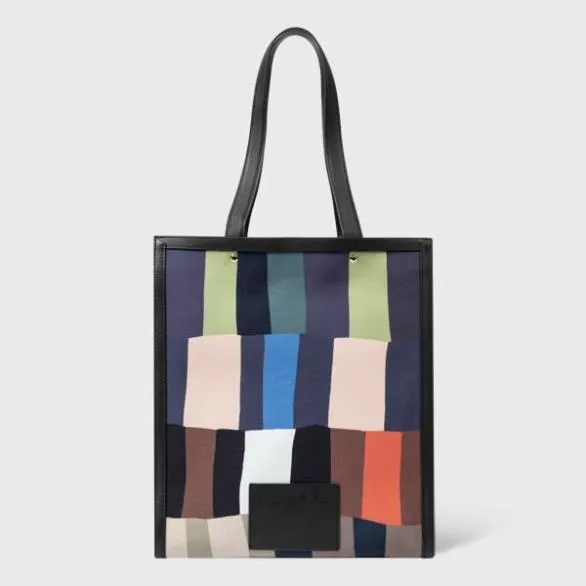 Paul Smith Bags 039Overlapping Check039 Leather Trim Tote Bag Multicolour 8211 MensWomens
