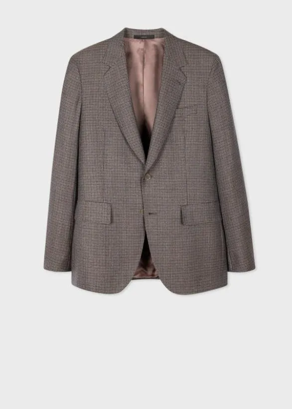 Paul Smith Blazers EasyFit Brown Multi Gingham WoolTwill Blazer Brown 8211 Mens