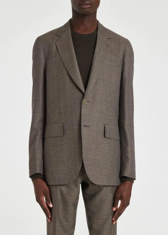Paul Smith Blazers EasyFit Brown Multi Gingham WoolTwill Blazer Brown 8211 Mens