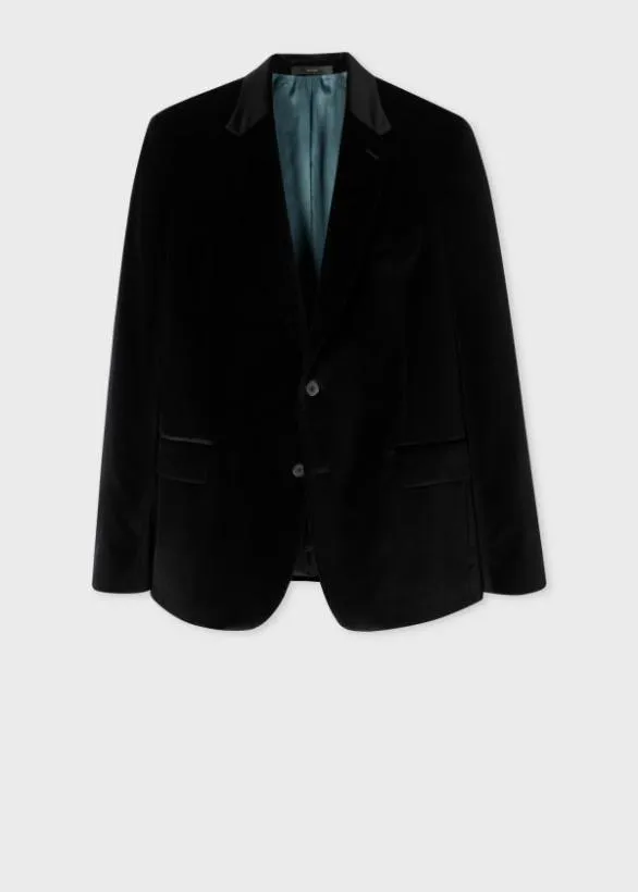 Paul Smith Blazers TailoredFit Black Velvet Blazer Black 8211 Mens