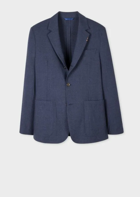 Paul Smith Blazers TwoPly Hopsack ThreeButton Blazer Navy 8211 Mens