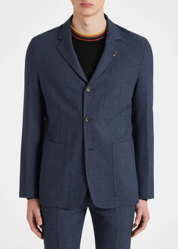 Paul Smith Blazers TwoPly Hopsack ThreeButton Blazer Navy 8211 Mens