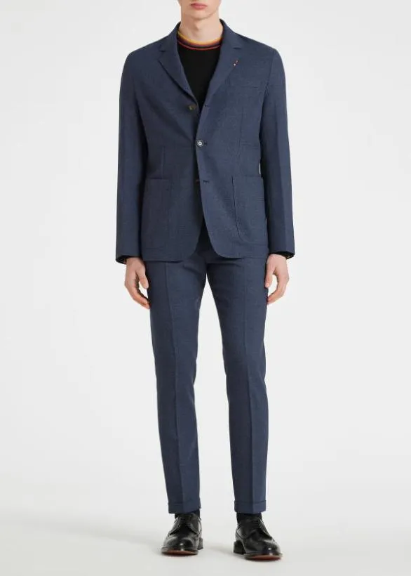 Paul Smith Blazers TwoPly Hopsack ThreeButton Blazer Navy 8211 Mens