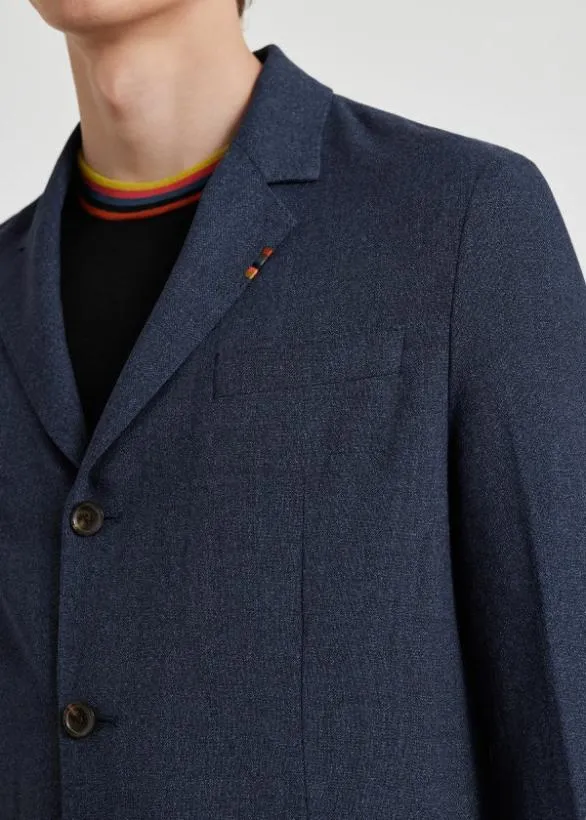 Paul Smith Blazers TwoPly Hopsack ThreeButton Blazer Navy 8211 Mens
