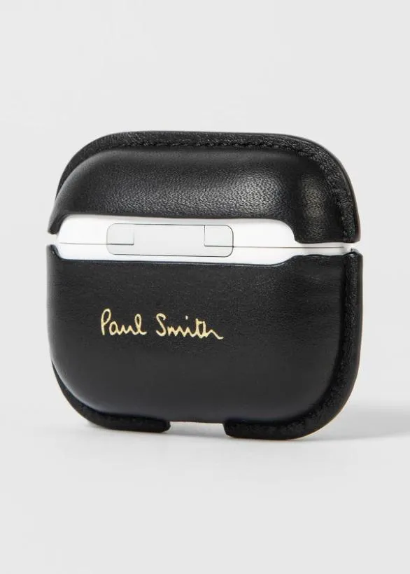 Paul Smith Cases and Covers Leather Airpods Pro 2 Case Cover Black 8211 Mens