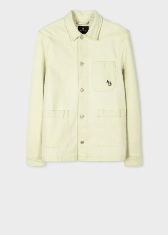 Paul Smith Coats and Jackets 039Broad Stripe Zebra039 Logo Work Jacket Green 8211 Mens